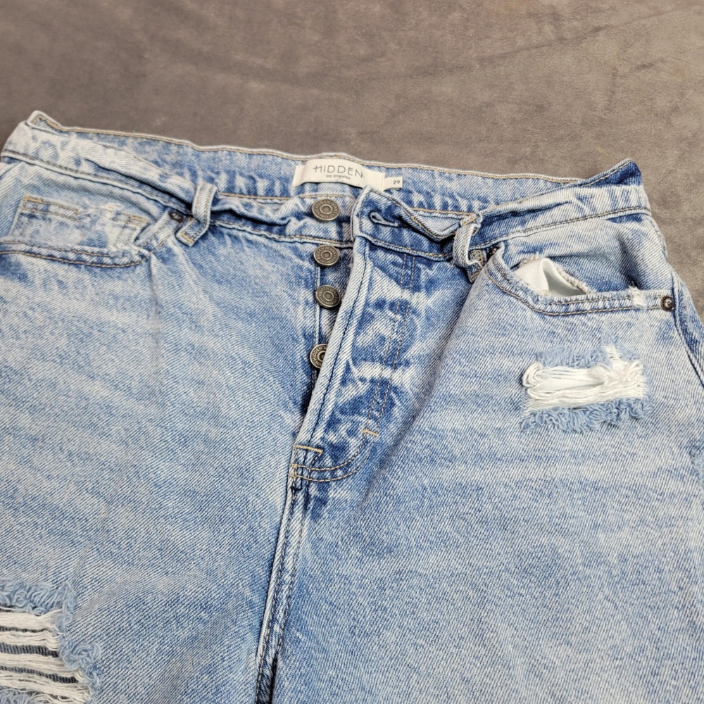 Hidden Jeans Los Angeles Wide Leg Distressed Light Wash‎ Denim HD9109D-M Size 29 - Picture 6 of 11